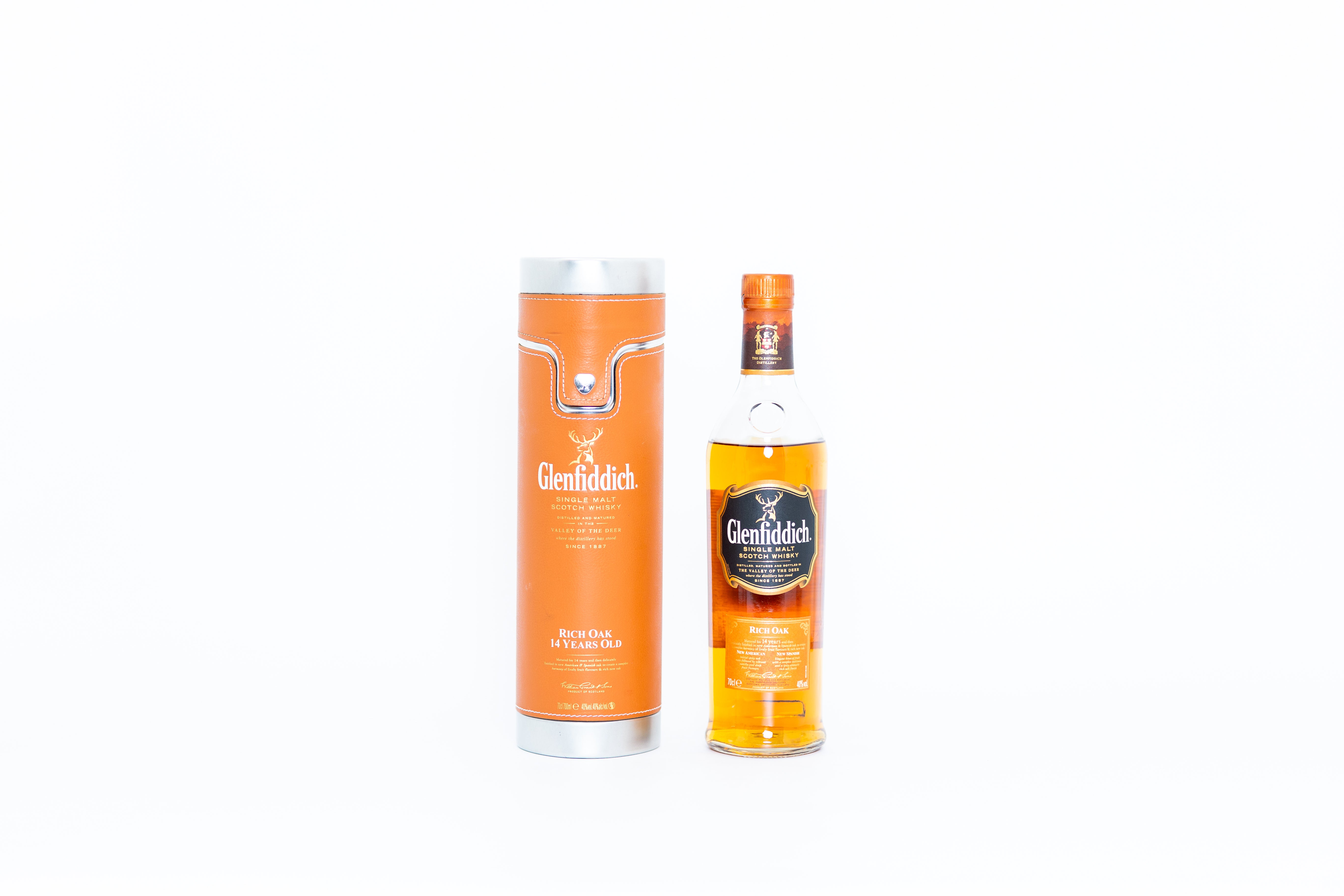 Glenfiddich 14 Year Old Rich Oak Leatherette Tube