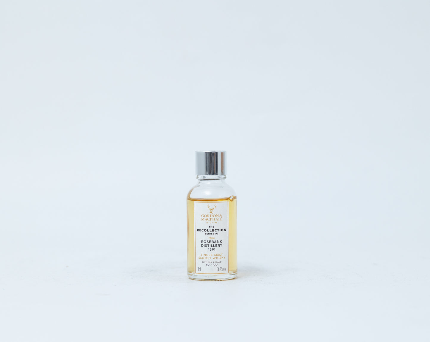 Rosebank 1991 Single Cask #2114 – Gordon & MacPhail Recollection Series Sample, 51.2% ABV, 3cl