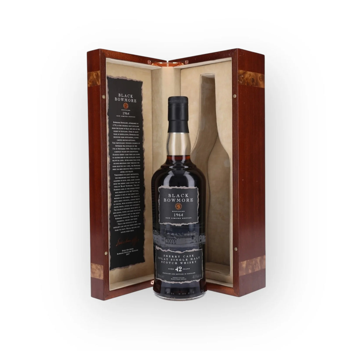 Black Bowmore 1964 – Complete Collection | All Six Releases | 1st Edition to Aston Martin DB5 | Collection Lot of 6 Bottles