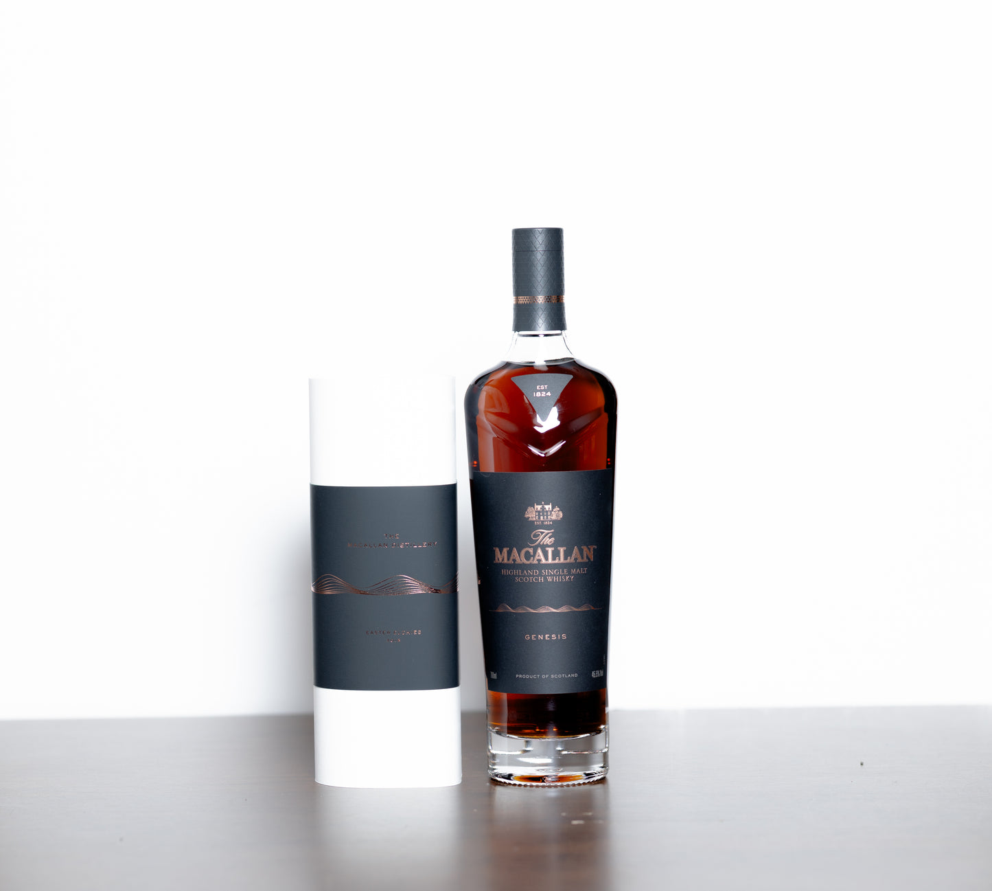 The Macallan Genesis – Limited Edition Distillery Design Release, 45.5% ABV (Full Presentation Pack inc. Signed Architect Print + Yellow Macallan Transit Box)