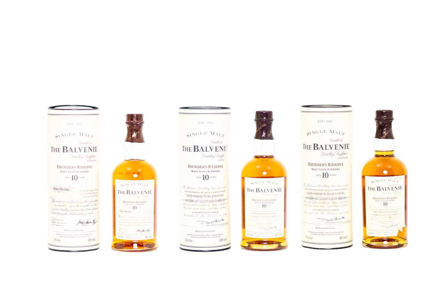 Balvenie - 10 Year Old (Founder's Reserve) x 3 bottles