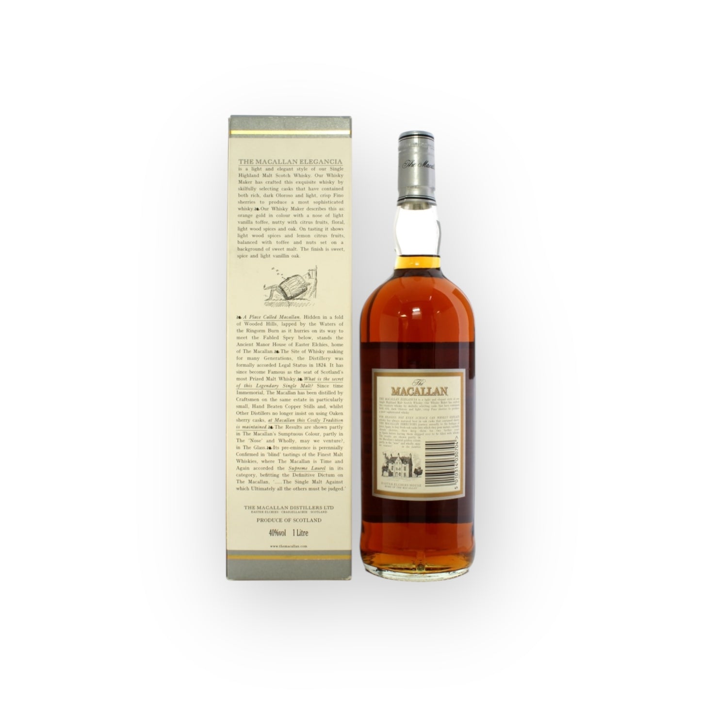 Macallan 1990 Elegancia – Single Malt Scotch Whisky, 1 Litre, 40% ABV (With Box)