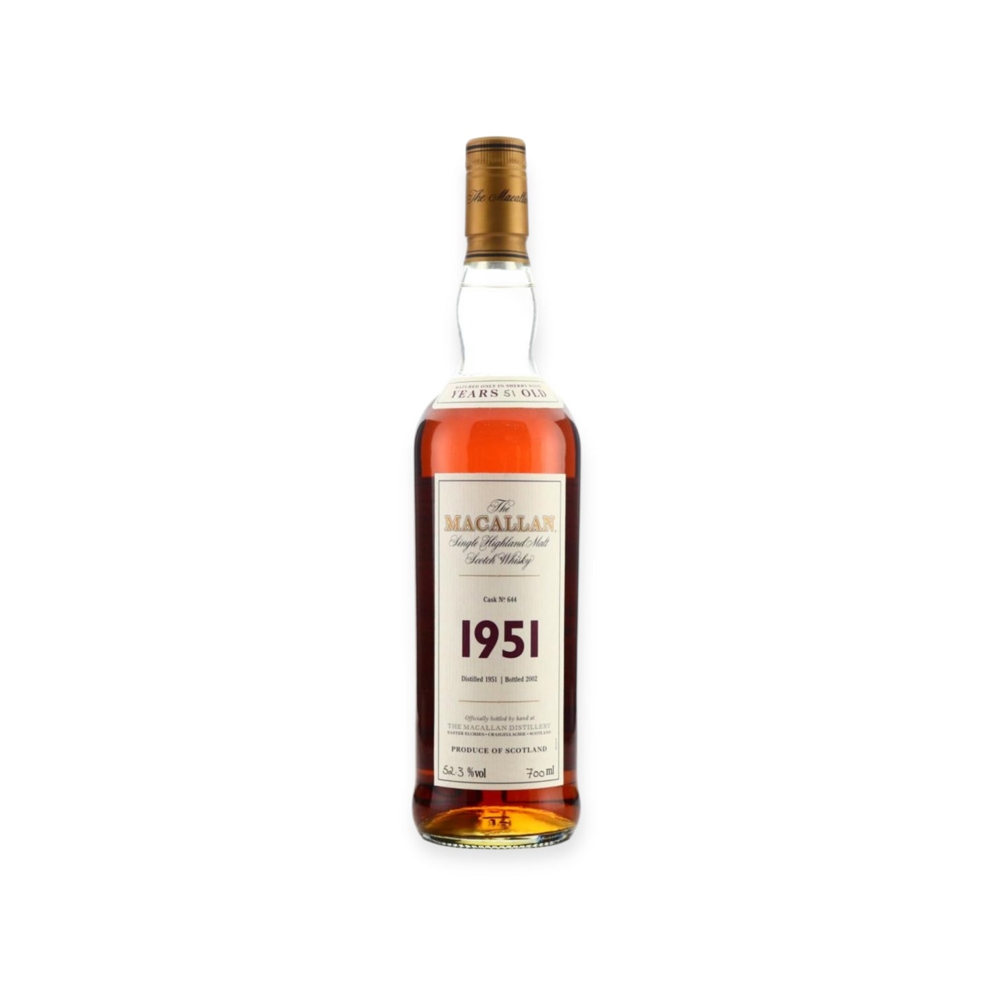 Macallan 1951 Fine & Rare Malt – 51 Years Old – 52.3%