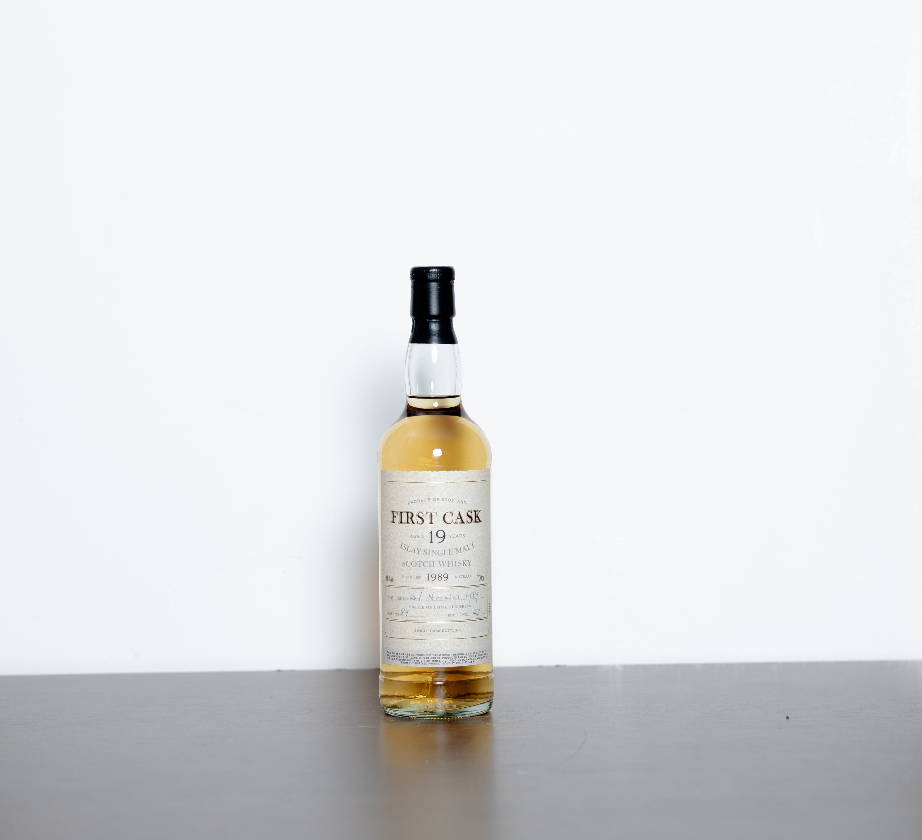 Bruichladdich 1989 19 Year Old (First Cask #89) – Islay Single Malt Scotch Whisky, 70cl, 46% ABV (Single Hogshead, Bottle #27)