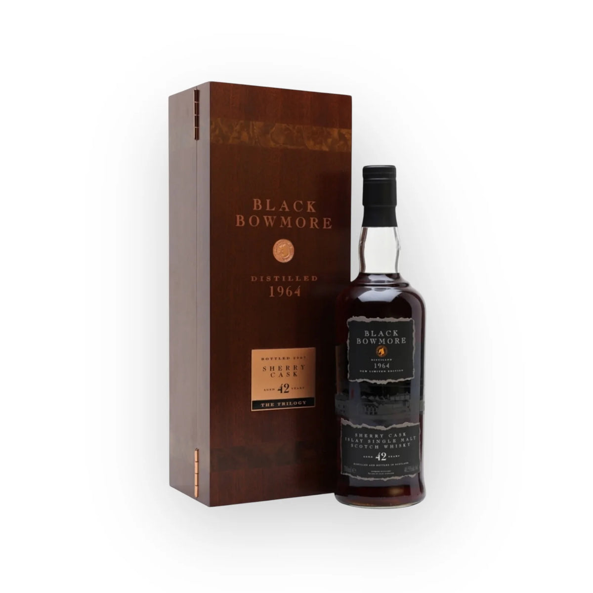 Black Bowmore 1964 – Complete Collection | All Six Releases | 1st Edition to Aston Martin DB5 | Collection Lot of 6 Bottles