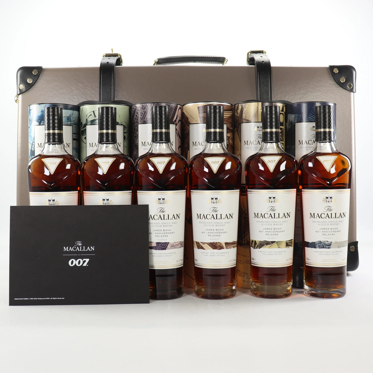 The Macallan James Bond 60th Anniversary | Complete Collection Decades I-VI | Globe Trotter Case | 6 x 70cl | 43.7% ABV | 300 Sets Worldwide