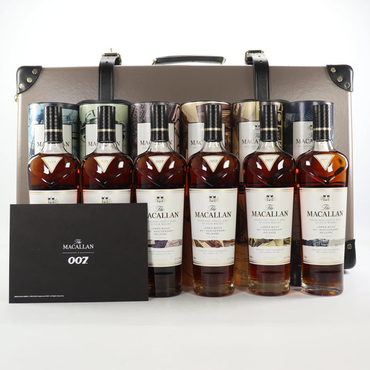 The Macallan James Bond 60th Anniversary | Complete Collection Decades I-VI | Globe Trotter Case | 6 x 70cl | 43.7% ABV | 300 Sets Worldwide