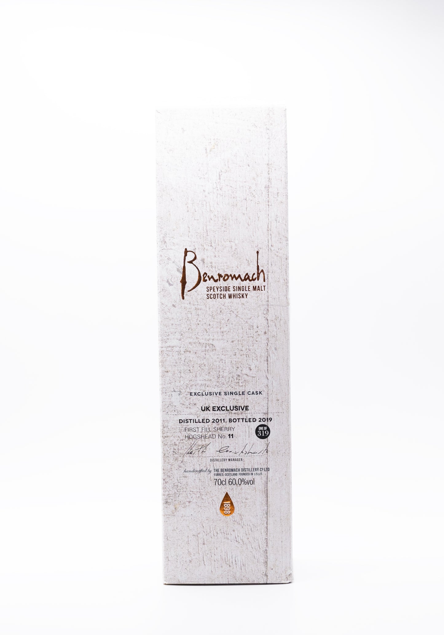 Benromach Single Cask 2009 9 Year Old First Fill Bourbon
