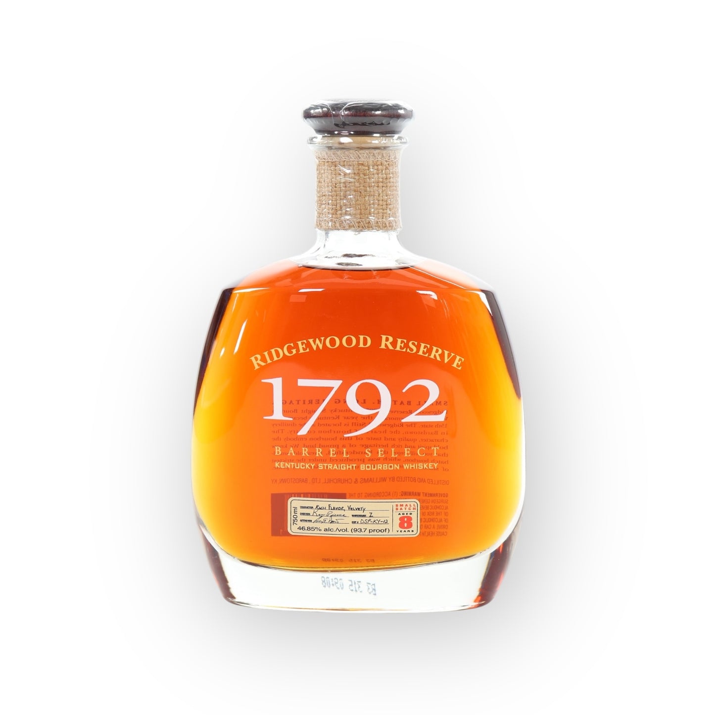 Barton – Ridgewood Reserve 1792, 8 Year Old, 75cl (Pre-Ridgemont “Lawsuit” Bottle)