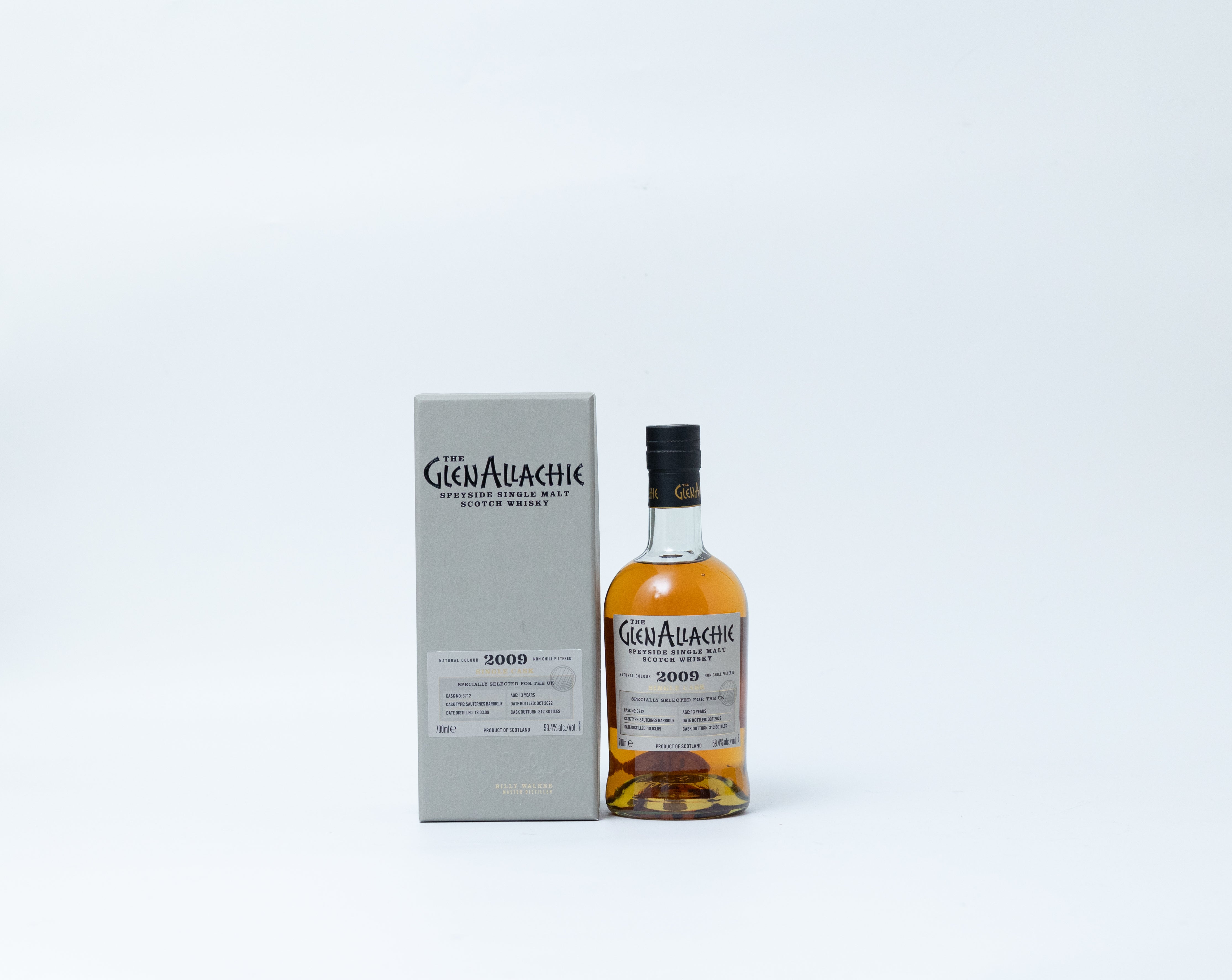 Glenallachie 13 Year Old 2009 Single Cask #3712 – Speyside Single Malt, 59.4% ABV, 70cl (1 of 312)