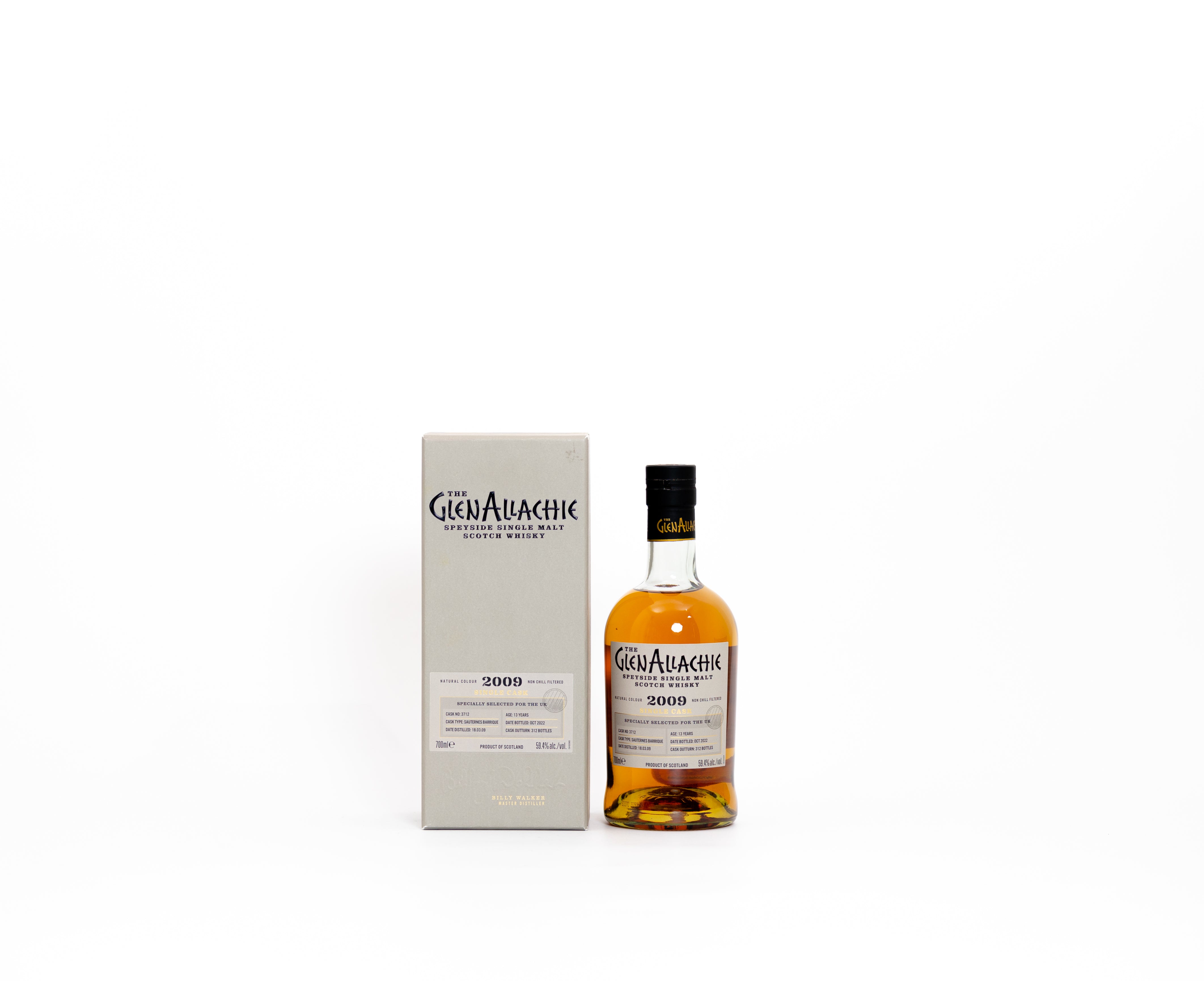 Glenallachie 13 Year Old 2009 Single Cask #3712 – Speyside Single Malt, 59.4% ABV, 70cl (1 of 312)