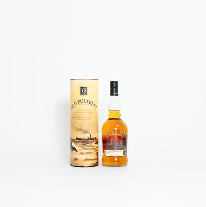 Old Pulteney 12 Year Old – Highland Single Malt, 43% ABV, 1 Litre (1990s Bottling, With Gift Tube)