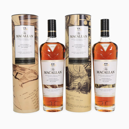 The Macallan James Bond 60th Anniversary | Complete 7-Bottle Set | Decades I-VI + Diamonds Are Forever 55th Anniversary 18 Year Old 2007 | 45.5% ABV | 7 x 70cl