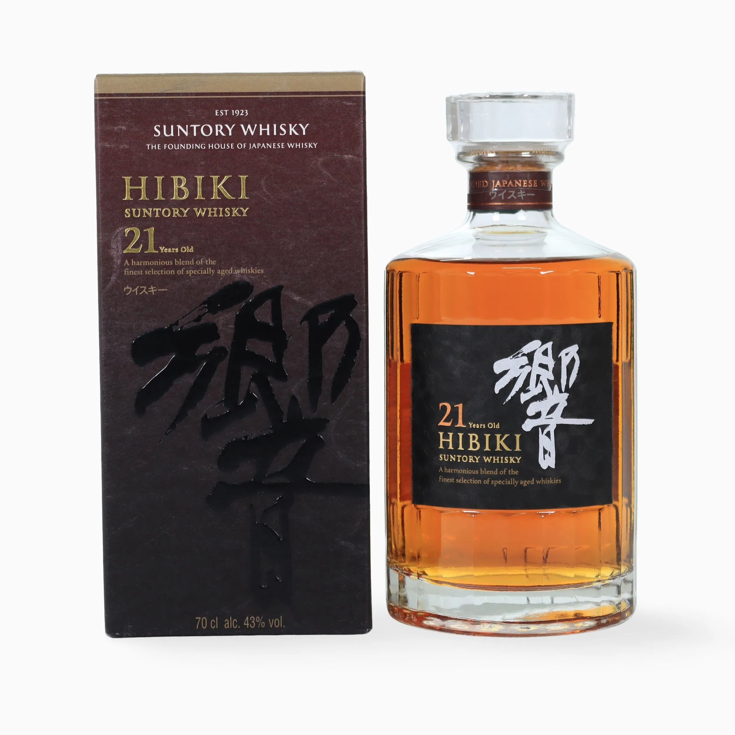 Suntory Hibiki 21 Year Old – Japanese Blended Whisky, 70cl, 43% ABV (With Original Box)