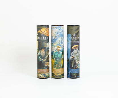Bimber “Shoulders of Giants” Trio – Vincent, Leonardo & Claude, UK Exclusive Single Casks, 3 x 70cl