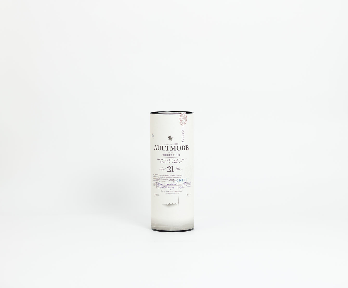 Aultmore 21 Year Old – Single Malt Scotch Whisky, 43% ABV, 70cl (With Original Tube)