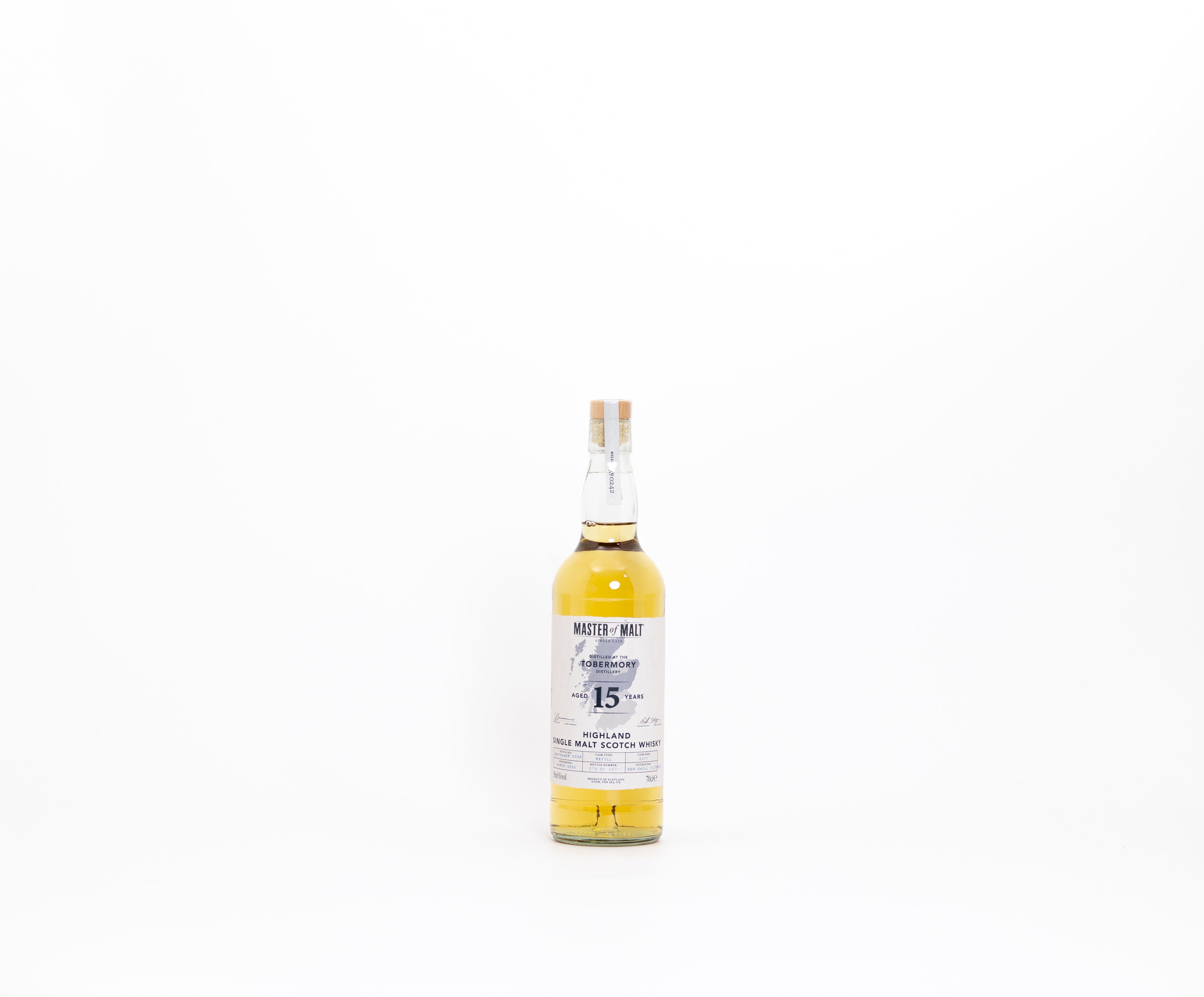 Tobermory 15 Year Old 2008 Single Cask – Master of Malt, 56.6% ABV, 70cl (Bottle Only, 1 of 307)