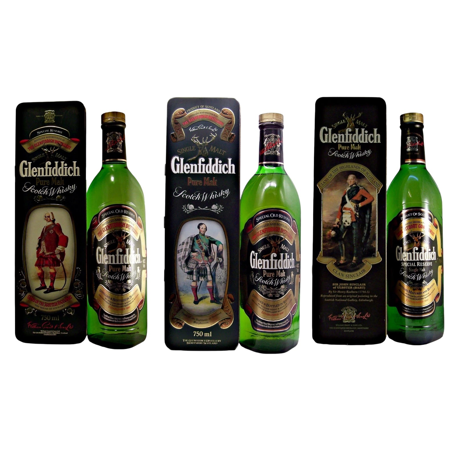 Glenfiddich Clans of Scotland Trio McPherson, Sinclair, Stewart