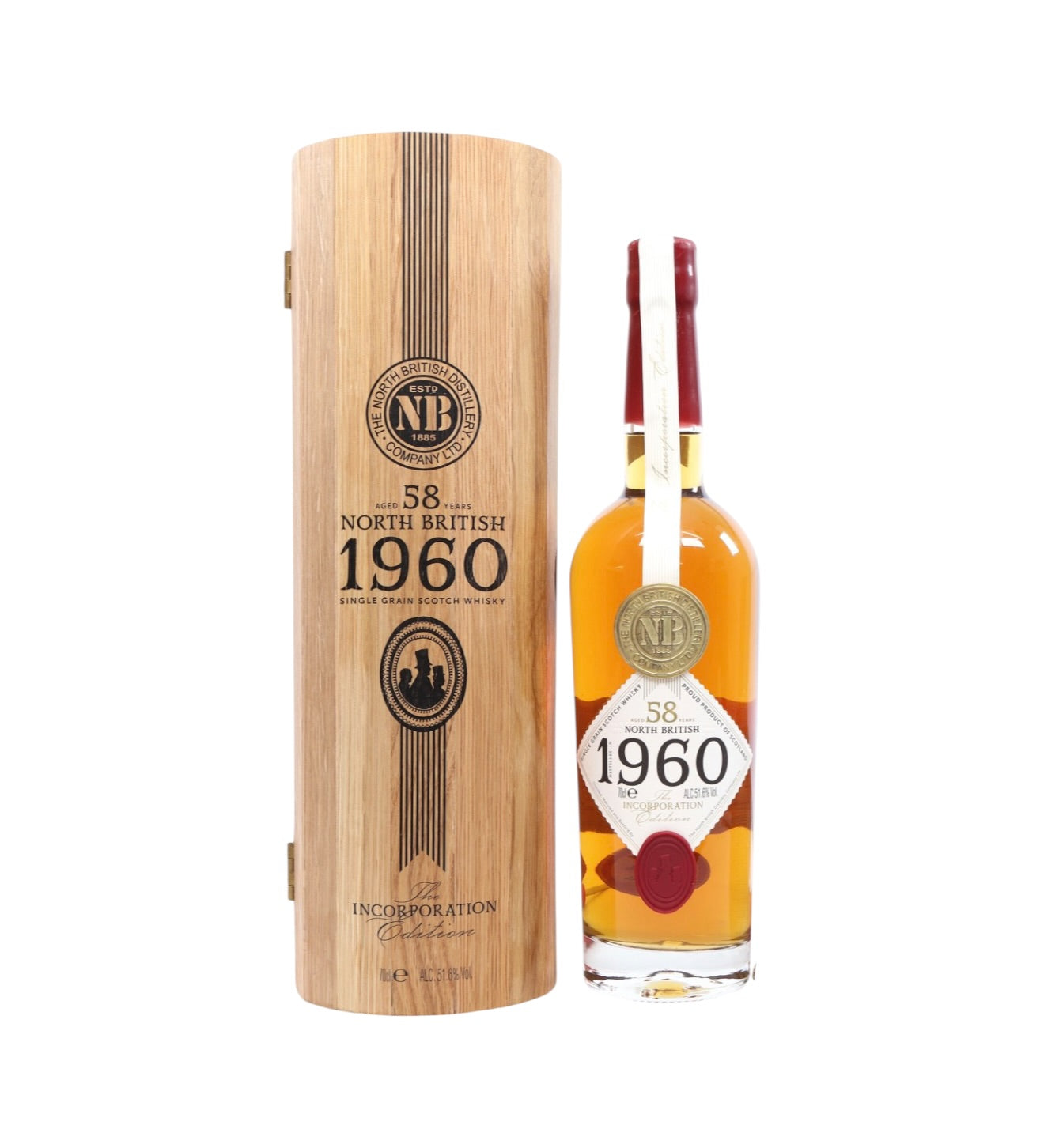 North British 58 Year Old 1960 – The Incorporation Edition (2018 Bottling), Single Lowland Grain Whisky, 70cl (With Presentation)