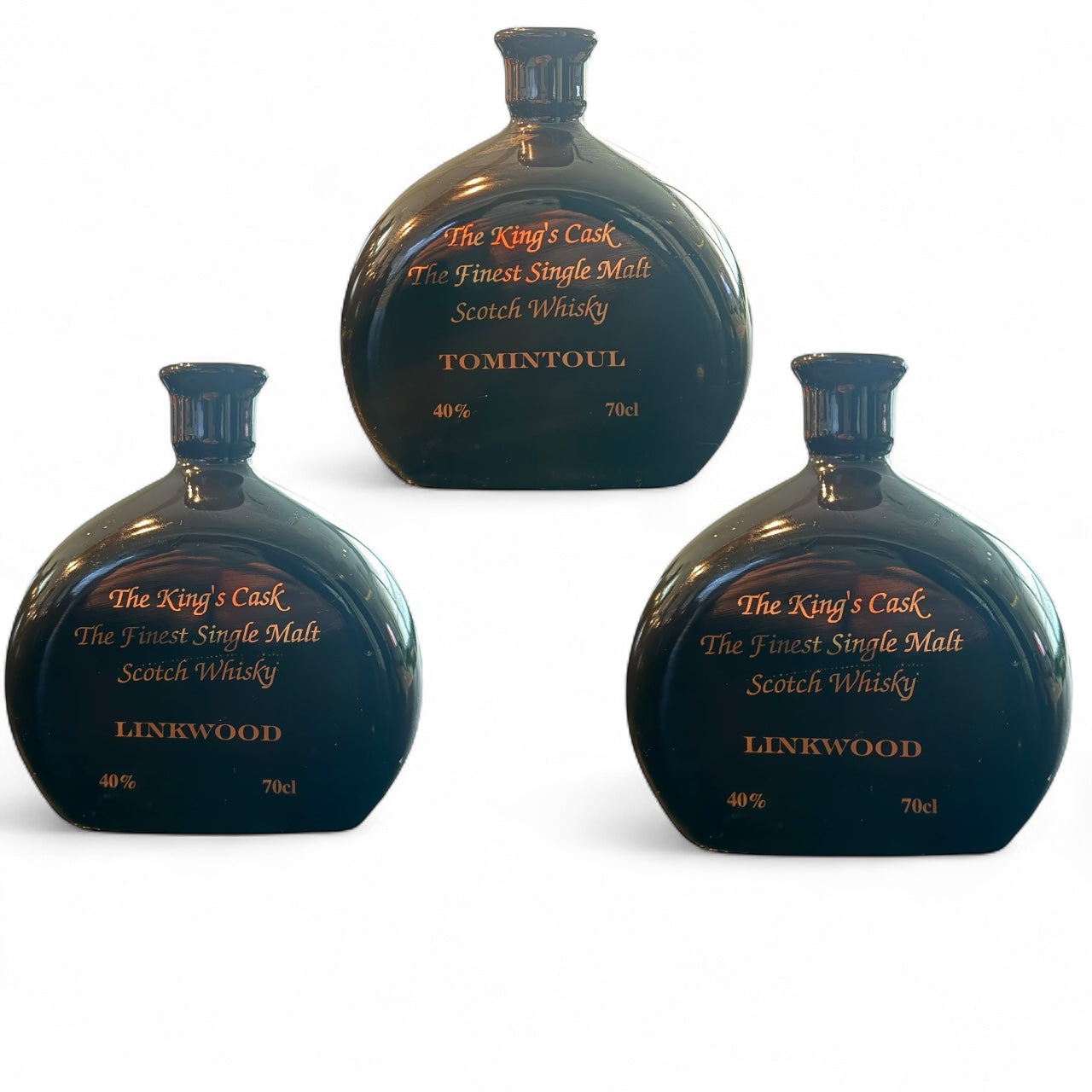 The kings cask - The finest Single Malt Scotch Whisky 3 x 70cl (Tomintoul, Linkwood & Oban)
