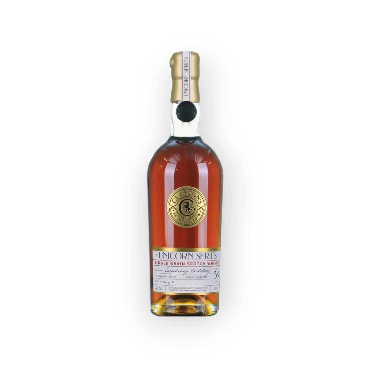 Carsebridge 58 Year Old 1965 – Claxton's Unicorn Series No. 4 | Single Grain | Single Bourbon Barrel | 40.3% ABV | 37 Bottles | 70cl