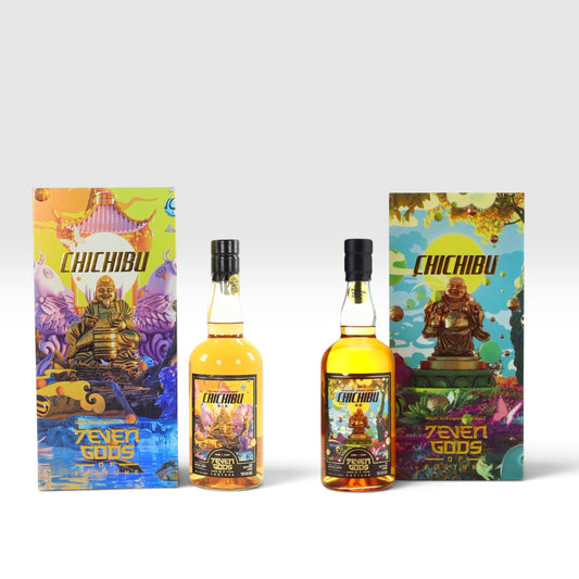 Chichibu 7EVEN Gods of Fortune — Edition 1 (Ebisu, Cask #7075, 64.5% ABV, 220 Bottles) + Edition 2 (Hotei, Cask #6066, 62.6% ABV, 171 Bottles) | 2 x 70cl | Japanese Single Malt
